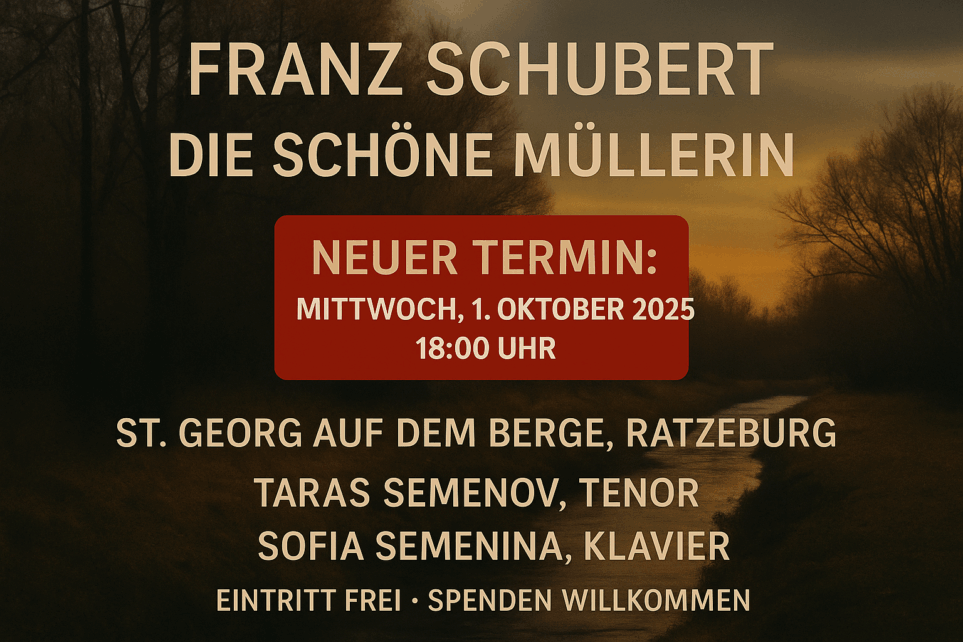 UPDATE! Terminänderung! „Die schöne Müllerin“ in Ratzeburg
